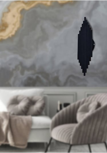 Modern Luxury Tak Çalıştır Aç Kapa Butonlu Pilli Aplik Siyah Duvar Aplik Siyah