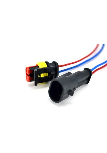 Süper Seal Elektrik Soketi 1 Takım 2 Pin 2 Kablolu Su Geçirmez Konnektör