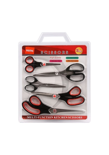 Tuhafiyecimiz 5'li Paslanmaz Makas Seti - 5 Adet Genel Kullanım Makası