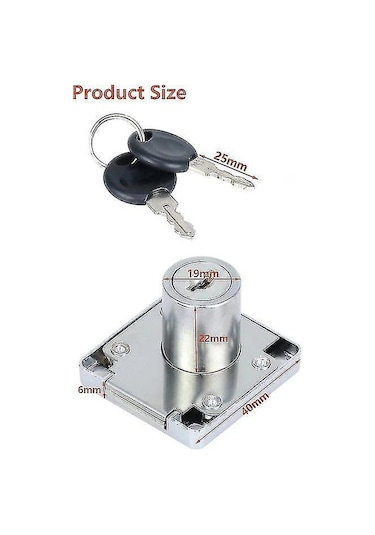 Adet Kam Kilidi, 22 Mm Çinko Alaşımlı Dolap Kilidi, Güvenlik Silindirli Dolap Çekmece Kilidi Anahtarlar Aynı Değil Seti