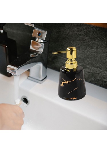 Suntek Banyo Otel Tezgahı Siyah Için Sabunluk Boş Banyo Sıvı Kabı Siyah