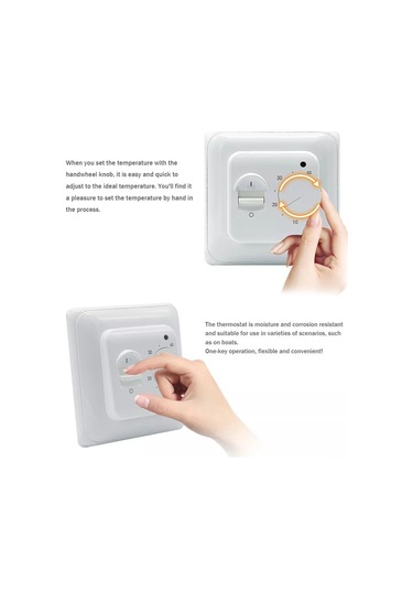 Dianziye Beyaz Su Isıtma 3a Termostat, Zemin Sıcaklığı Kontrolü, Manuel Anahtar, Led Gösterge, Doğru Sensör İle R1m.703 Modeli