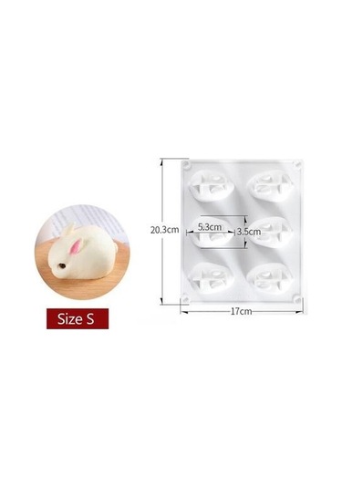 Soulader Paskalya Tavşanı 3d Silikon Kek Kalıbı - Jöle, Çikolata Ve Dondurma Yapımı İçin Dekoratif Musu Tatlı Kalıpları Profesyonel Pişirme Ve Şekillendirme Araçları Beyaz