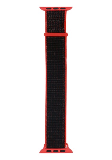 Butam Bilişim Watch Ultra 49mm Kordon Band-03 Serisi Hasır Strap Kayış-kırmızı-siyah