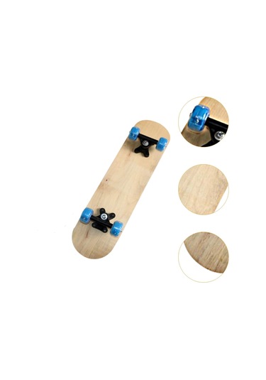 Homyl Çocuklar Boş Kaykay Güvertesi Ahşap Kendin 43cmx13cm Ahşap Rengi Çok Renkli