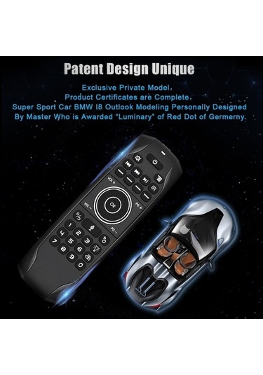 Trendooze Uzaktan Tv Ses Pro Pc Led Kutusu Kumanda, Klavye Kablosuz Jiroskoplu İçin G7v Fly Fare Desteği Aydınlatmalı Android Akıllı Air 2.4ghz / Tj