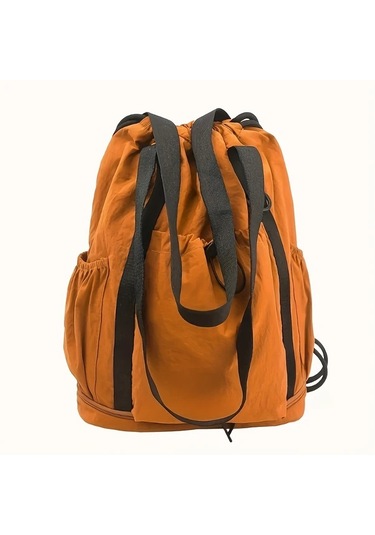 Elmpaly Khaki Renkli Unisex Nylon Sirt Cantasi Ayakkabi Bolmeli Hafif Spor Seyahat Cantasi Haki