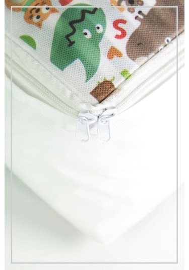 Vedsey Tekli 50x25x20 Cm Sevimli Hayvan Baskılı Bebek Hurç Beyaz