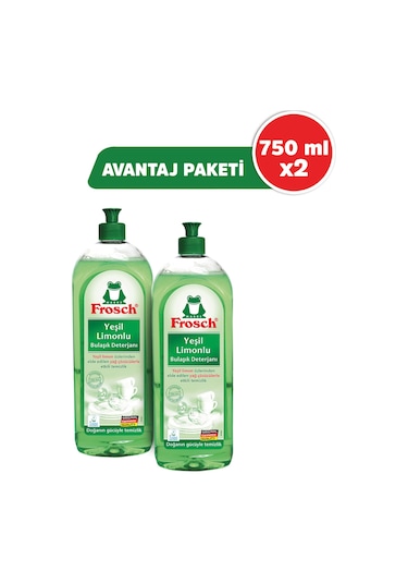 Frosch Yeşil Limonlu Elde Sıvı Bulaşık Deterjanı 2 x 750 ML