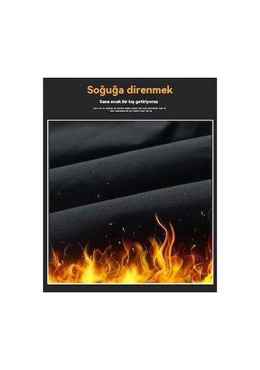 Erkek Kışlık Büyük Beden Sıcak Pamuklu Mont Siyah