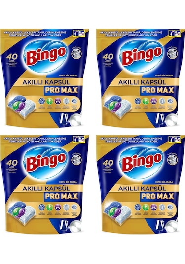 Bingo Akıllı Kapsül Pro Max Bulaşık Makinesi Tableti 40'lı X 4 Adet 160 Kapsül