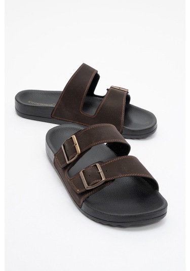 Carlaverde Anatomic Erkek Terlik 206005 Kahve Kahverengi