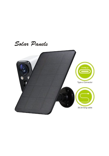 Xuweiwei Düşük Voltajlı Güvenlik Kameraları İçin 5v 3w Beyaz Çift Paket Güneş Paneli Mikro Usb Usb-c Uyumlu Kolay Kurulum 360 Dönüş