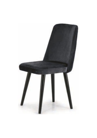 Bera V Desen Ağaç Ayak Serap Sandalye Siyah