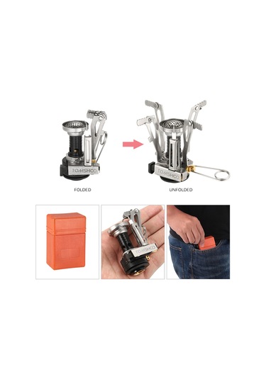 Tomshoo Siyah Mini Sırt Çantasıyla Seyahat Teneke Kutu Soba Brülörleri Siyah