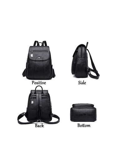 Kadınlar Yumuşak Deri Sırt Çantaları Vintage Kadın Omuz Çantaları Rahat Seyahat Bayanlar Sırt Çantası Okul Çantaları Y2ajnb Siyah