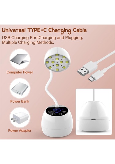 Xurunkeji Jel Tırnaklar İçin 36w Mini Uv Işıklı Kablosuz Uv Led Tırnak Lambası, Akıllı Sensör Ve 4 Zamanlayıcı İle Şarj Edilebilir Tırnak Kurutucuları