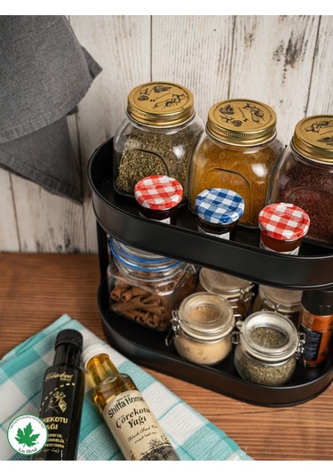 İki Katlı Metal Baton Mutfak Ve Banyo Düzenleyicisi Organizeri Ln1254 - Siyah Siyah