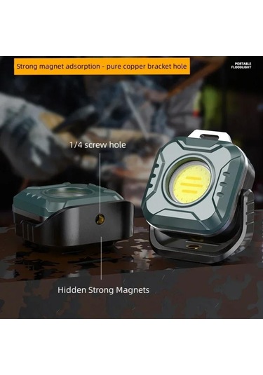 Cob Cep Lambası Anahtarlık El Feneri Usb Şarj Edilebilir 6 Mod Süper Parlak Mini Taşınabilir Mıknatıslı Çalışma Işığı Açık Hava Kampı Kırmızı Beyaz Işık-6 Mod