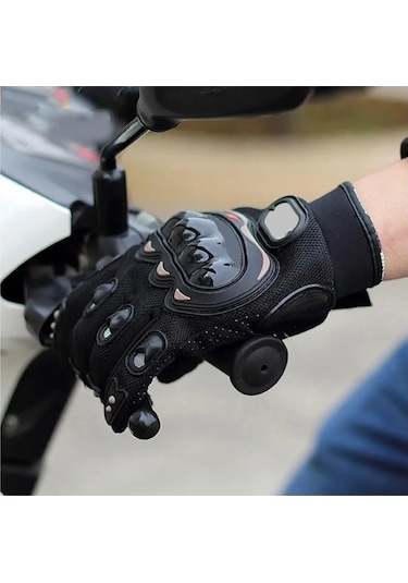 Motosiklet Eldiveni Avuç Içi Korumalı Dokunmatik Uzun Siyah Motor Eldiven Kemik Motorcu Eldiveni M 3