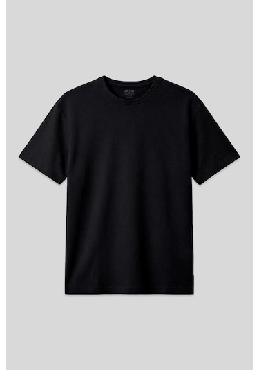 Oversize Fit Basic 3lü Paket Siyah-kırmızı-parlament Erkek T-shirt - 88379 Siyah - Mavi