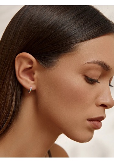 Zoloto Russkih Tek Kønye Klik Gümüş 925 Ve 8 Mm Küp Zirkon Taşlı Küpe 136077896 Diğer