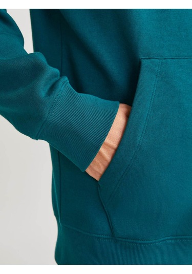 Jack & Jones Erkek Sweatshirt Petrol 12233972 Jjestar Jj Sweat Hood Noos 25kw21000336 W2100393 Petrol PETROL