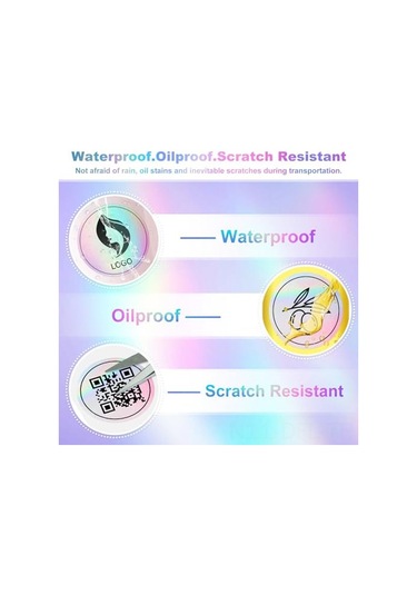 Dofolink 400 Adet 2 İnç Termal Etiket - Yuvarlak, Holografik, Suya/yağa/çizik Dayanıklı, Kolay Yazdır & Uygula 4000