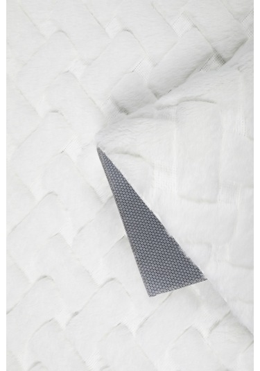 Desenli Tavşan Tüyü Yumuşak 2 Li Banyo Paspası Kaymaz Tabanlı Klozet Takımı Krem Krem