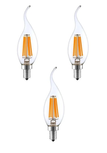 Rustik Kıvrık 4w E14 Led Ampul 400lm 3lü Paket