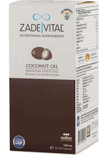 Zade Vital Hindistan Cevizi Yağı 1000 Mg 60 Kapsül