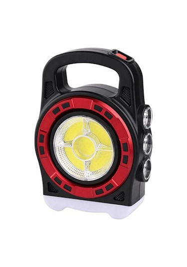 Teltree Kırmızı Cob Güneş Enerjili El Feneri, Usb Şarjlı, Çok Fonksiyonlu, Su Geçirmez, Kamp Ve Açık Hava Işığı Çok Renkli