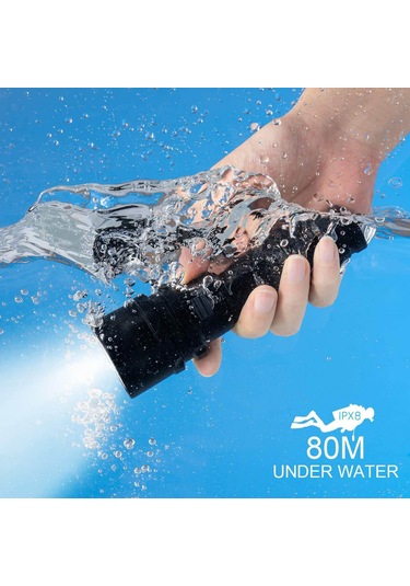 Geeksen Yüksek Güçlü Profesyonel Derin Deniz Dalış Feneri, Usb Şarjlı Led Aydınlatma, Manyetik Anahtarlı Çok Renkli