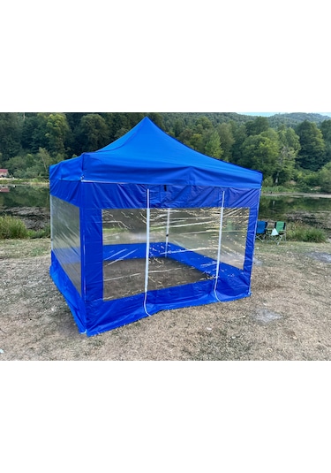 3x3 M 30 Mm Gazebo Tente Kış Bahçesi Mavi