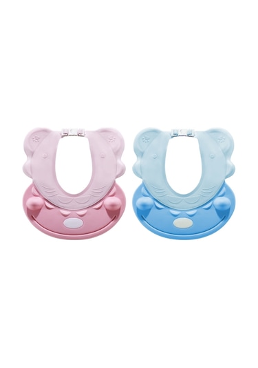 Sones Bebek Şampuanı Su Geçirmez Kulak Koruması Ayarlanabilir Duş Bonesi Pembe