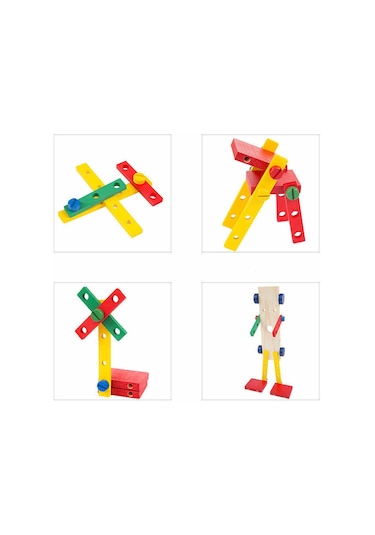 Montessori Ahşap Sök Tak - Çak Çak Kamyon Eğitici Oyuncak