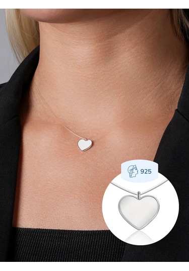 Lucente Balıkçılık İpi Kolye Kalp 925 Ayar Gümüş 327293798 Gümüş