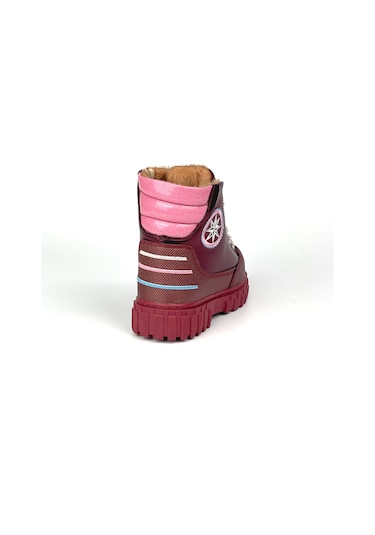 Kız Çocuk Bordo İçi Kürklü Termo Taban Suya Soğuğa Dayanıklı Günlük Rahat Bot Bordo