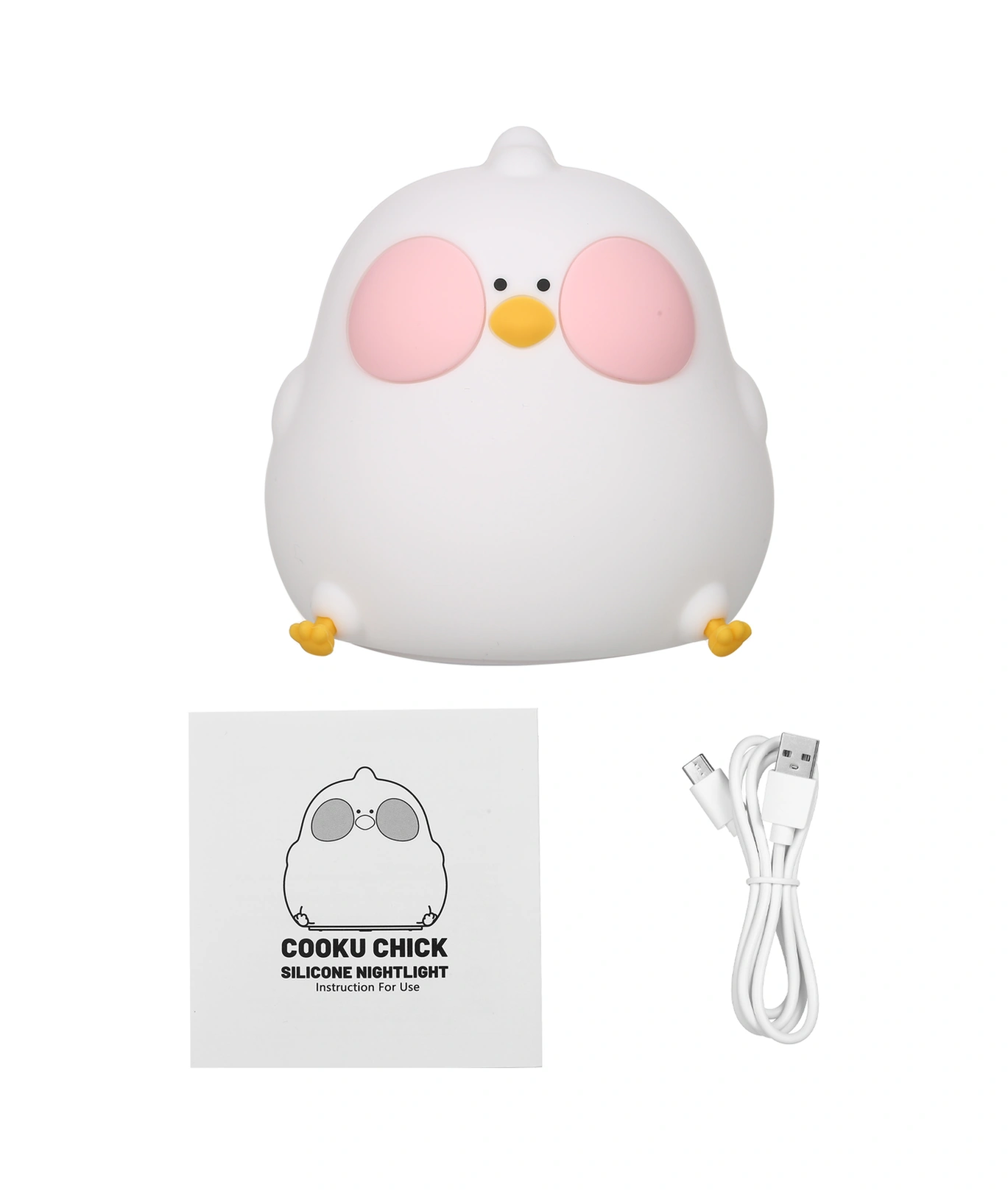 Folinda Tavşan Şekilli Silikon Gece Lambası - Hafif Dokunuşla 7 Renk Değişimi, 3 Parlaklık Seviyesi, 30 Dakika Zamanlayıcı, 1200mah Batarya Beyaz Diğer