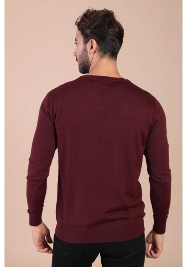 Ferraro Bisiklet Yaka Superfine Yün Kazak - Bordo Bordo (490434031) Bordo