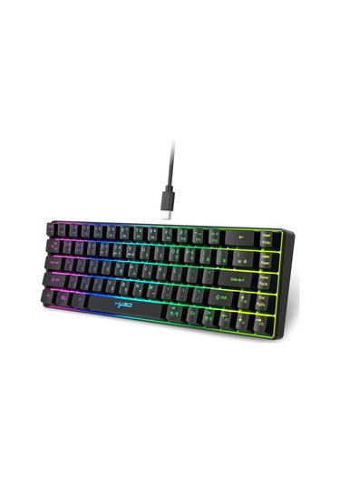 Maiyame Taşınabilir 68 Tuşlu Rgb Oyun Klavyesi, Ergonomik Tasarım, Siyah/beyaz Seçenekli, Usb Bağlantılı