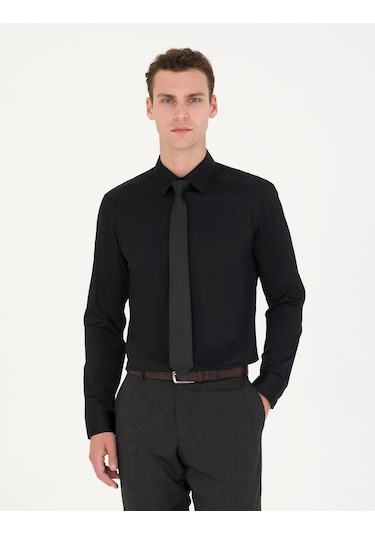 Pierre Cardin Erkek Siyah Basic Gömlek 50277147-vr046 Siyah