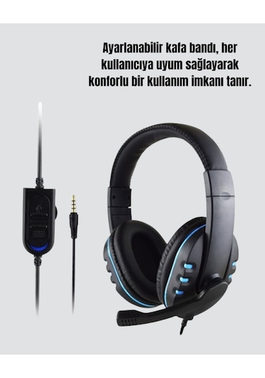 Stereo Mikrofonlu Kablolu Oyun Kulaklığı - Konforlu Ve Net Ses İletimi