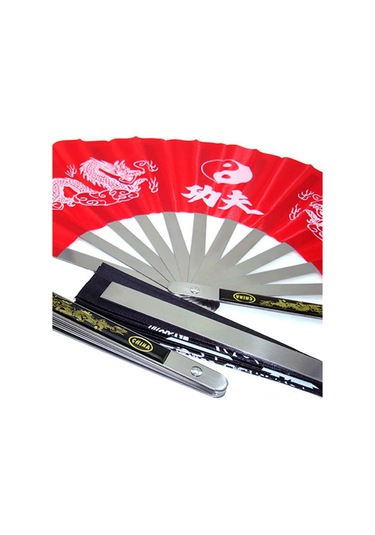 Yaleker Stainless Steel Çerçeveli Nylon Kumaşlı Katlanabilir 35cm Tai Chi Spor Dans Gösteri Fani - Kırmızı Diğer