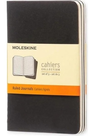 Moleskine Çizgili Cahier Not Defteri 3 Lü Set L Boy Siyah