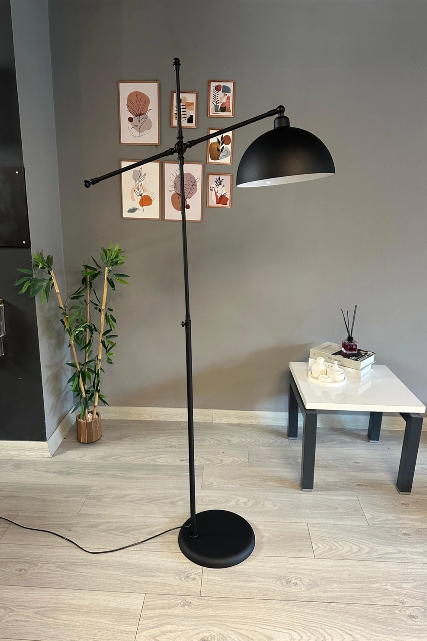 Siyah Makas Gövde Lambader Modern Dekoratif Metal Oturma Odası Çalışma Odası Zemin Lambası Siyah