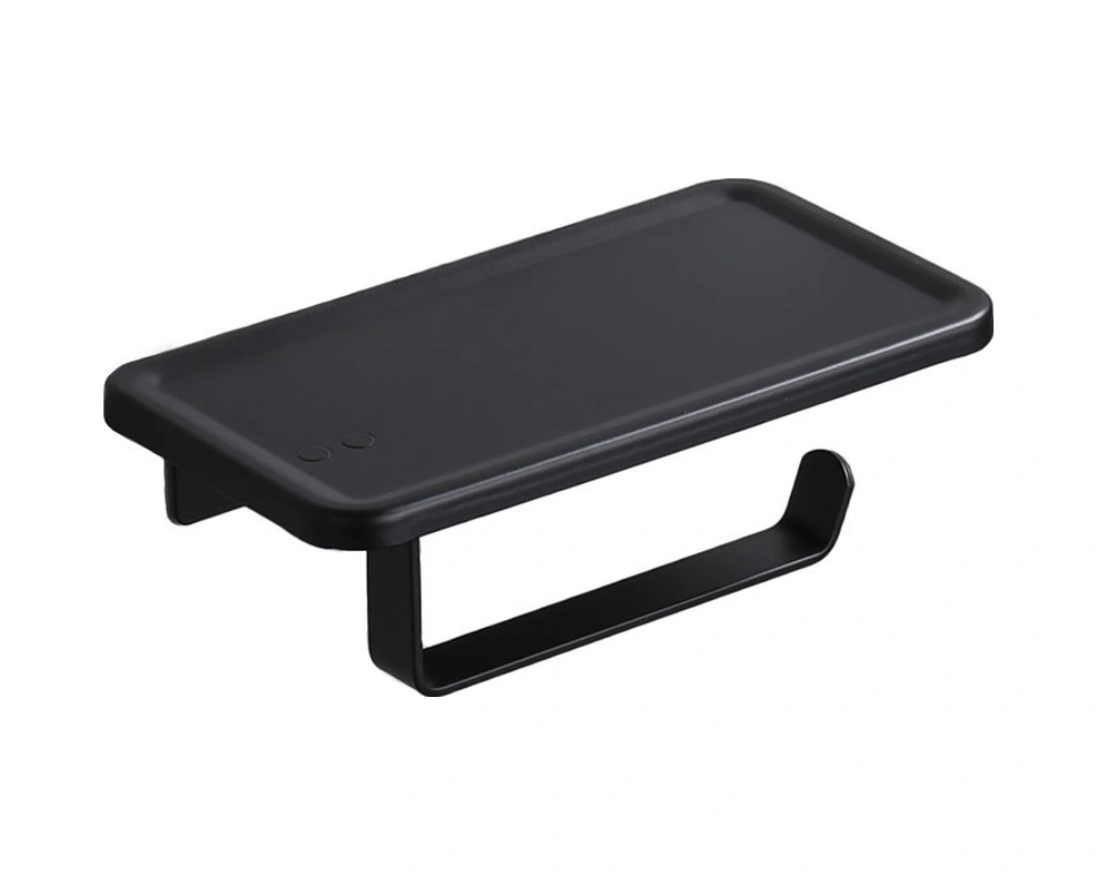 Monyee Banyo Alüminyum Kağıt Tutucu, Telefon Tutucu, Delme/delmesiz Montaj, Modern Minimalist Tasarım, Siyah-g Serisi Diğer