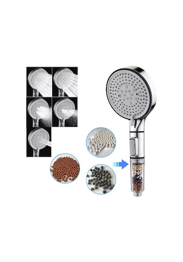 Kalsiyum Sülfit Filtre Duş Başlığı 5 Vitesli Yüksek Basınçlı Duş Diğer