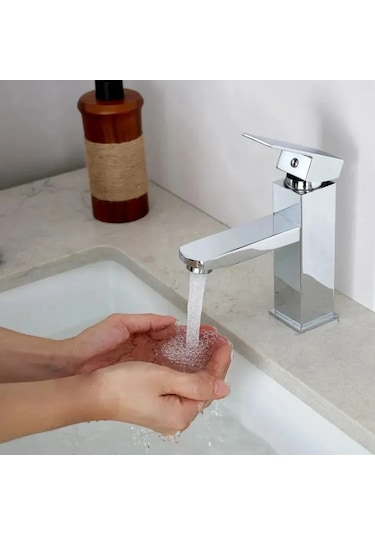 Aquadv Faucets Paslanmaz Çelik Krom Lavabo Bataryası 447959742 Krom