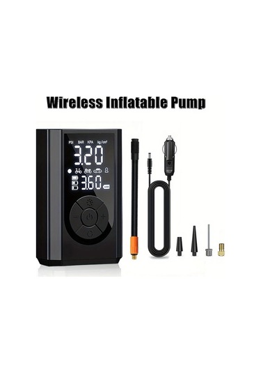 Willowhaven Siyah Kablosuz Elektrikli Şişirme Pompası 150psı Dijital Göstergeli Led Aydınlatmalı 2x2000mah Pil